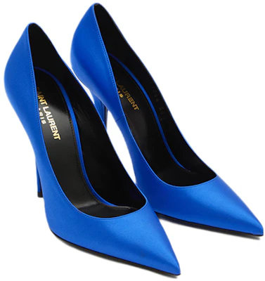(Women) Saint Laurent Marylin Pump Electric Blue Satin 7112641UU004306 Shop (Women) Saint Laurent Marylin Pump Electric Blue Satin 7112641UU004306