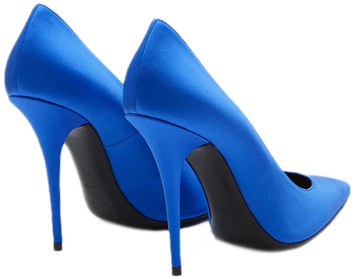 (Women) Saint Laurent Marylin Pump Electric Blue Satin 7112641UU004306 Purchase (Women) Saint Laurent Marylin Pump Electric Blue Satin 7112641UU004306