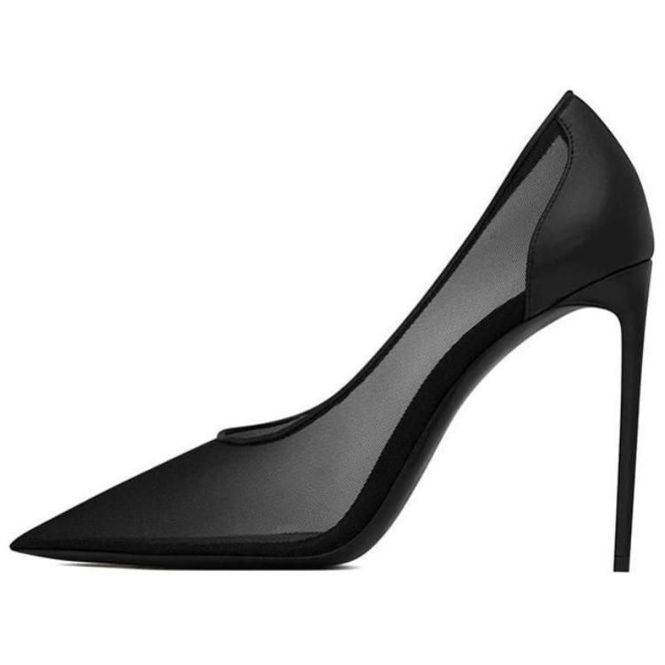 (Women) Saint Laurent Mesh High Heels 'Black' 6865502WJA013539