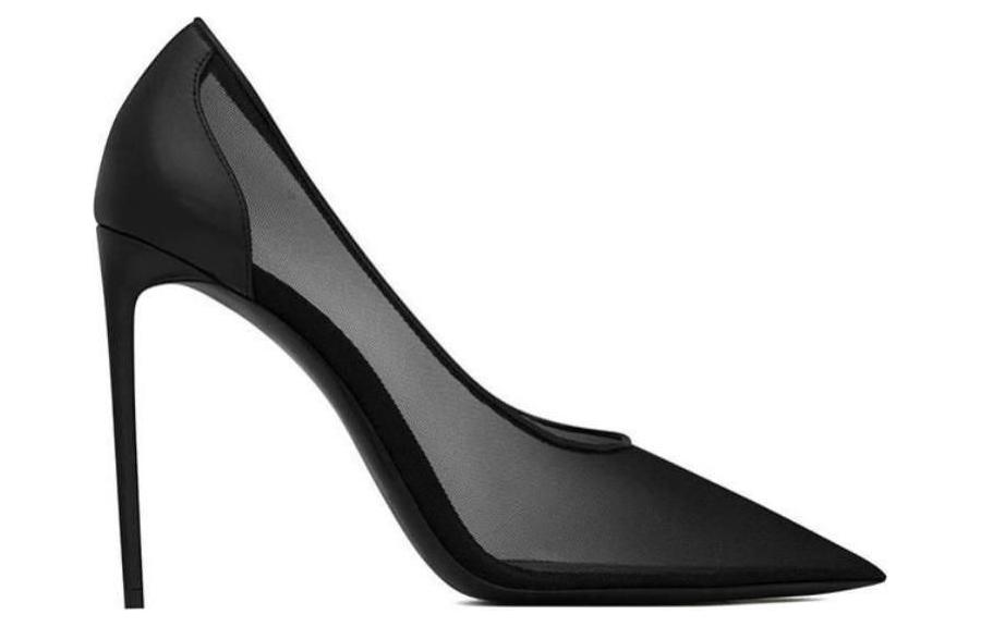 Order (W) Saint Laurent Tumit Tinggi Jaring 'Hitam' 6865502WJA013539