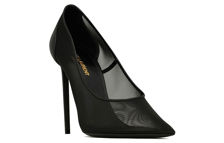 Lookbook (W) Saint Laurent Tumit Tinggi Jaring 'Hitam' 6865502WJA013539