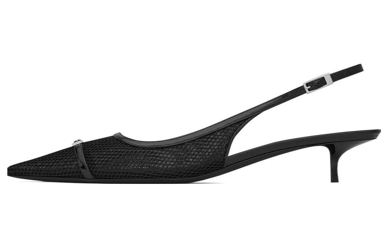 (Women) Saint Laurent Mesh Simple Trendy Stiletto High Heels 'Black' 763171AACSW1000
