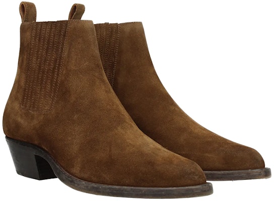 (W) Saint Laurent Sepatu Boot Hak Sedang 'Brown Suede' 552699BT3002330 Order (W) Saint Laurent Sepatu Boot Hak Sedang 'Brown Suede' 552699BT3002330