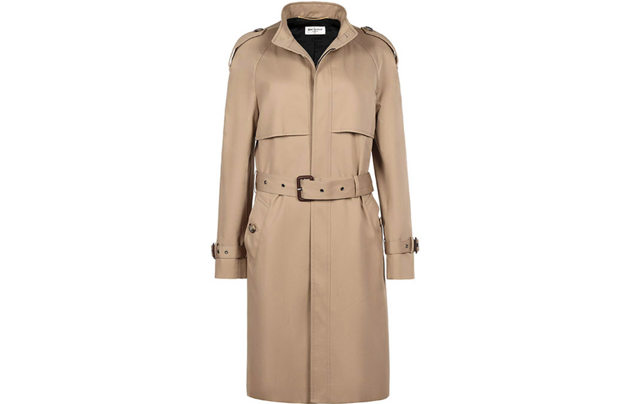 Order (Women) SAINT LAURENT Mid-Length Cotton Trench Coat Beige 630890Y039W9772