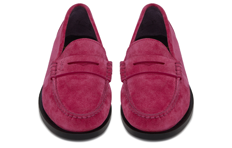 Shop (W) Saint Laurent Mocassino Monogram ''Rosso Porpora'' 6490122OY005540
