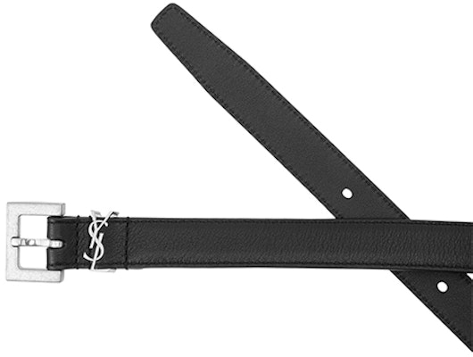 (W) 聖羅蘭黑色皮革銀扣標誌腰帶 2公分寬 554465BOO0E1000 Purchase (W) 聖羅蘭黑色皮革銀扣標誌腰帶 2公分寬 554465BOO0E1000