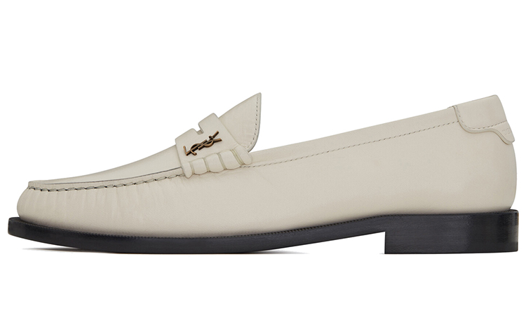 (Women) Saint Laurent Monogram Loafer 'Pearl White' 6338091ZJTT1906