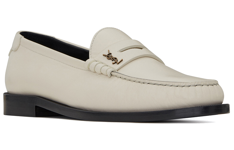 Order (W) 圣罗兰 Monogram 乐福鞋 '珍珠白' 6338091ZJTT1906