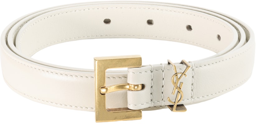 (Women) Saint Laurent Monogram Patent Leather Buckle Belt White 2cm Wide. 554465BOO0W9207 Buy (Women) Saint Laurent Monogram Patent Leather Buckle Belt White 2cm Wide. 554465BOO0W9207