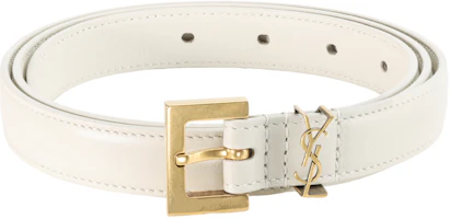 Order (W) 聖羅蘭Monogram白色漆皮扣腰帶 2cm寬 554465BOO0W9207
