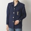 Shop (Women) Saint Laurent Monogram Wool Embroidered Knit Shirt Navy Blue 623611Y7A094140