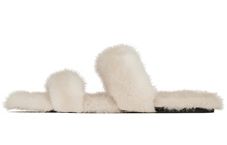 (Women) Saint Laurent Mule Slide 'Mink Fur Bleached Beige' 649419E06009700