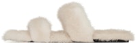 Buy (W) Saint Laurent Mule Slide 'Bulu Cerpelai Beige Cecah' 649419E06009700