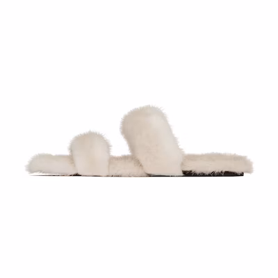 (W) Saint Laurent Mule Slide 'Mink Fur Bleached Beige'