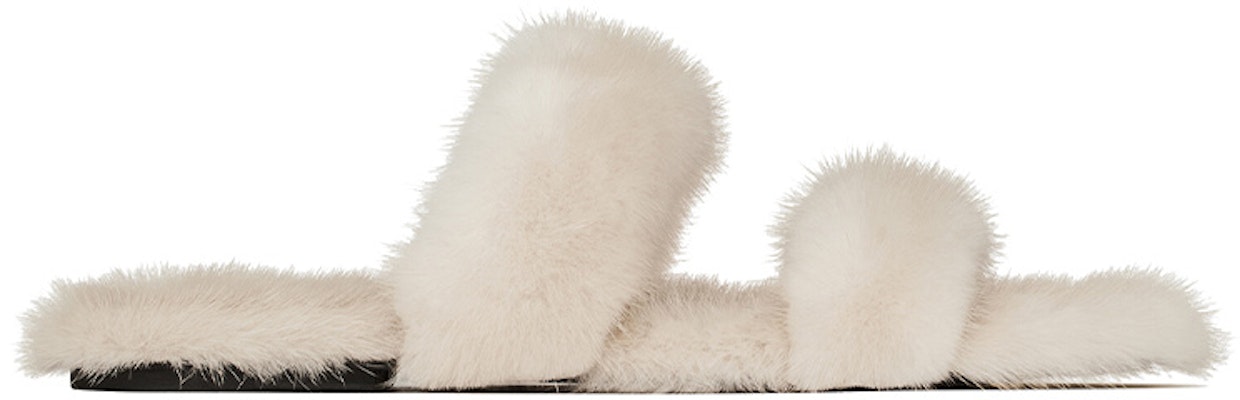(W) Saint Laurent Mule Slide 'Bulu Cerpelai Beige Cecah' 649419E06009700 Order (W) Saint Laurent Mule Slide 'Bulu Cerpelai Beige Cecah' 649419E06009700