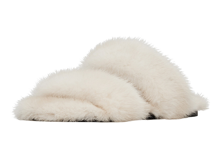 Lookbook (W) 생 로랑 밍크 슬리퍼 (블리치드 베이지) 649419E06009700