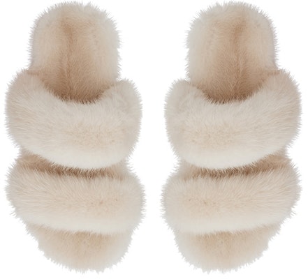 (W) Saint Laurent Mule Slide 'Bulu Cerpelai Beige Cecah' 649419E06009700 Shop (W) Saint Laurent Mule Slide 'Bulu Cerpelai Beige Cecah' 649419E06009700