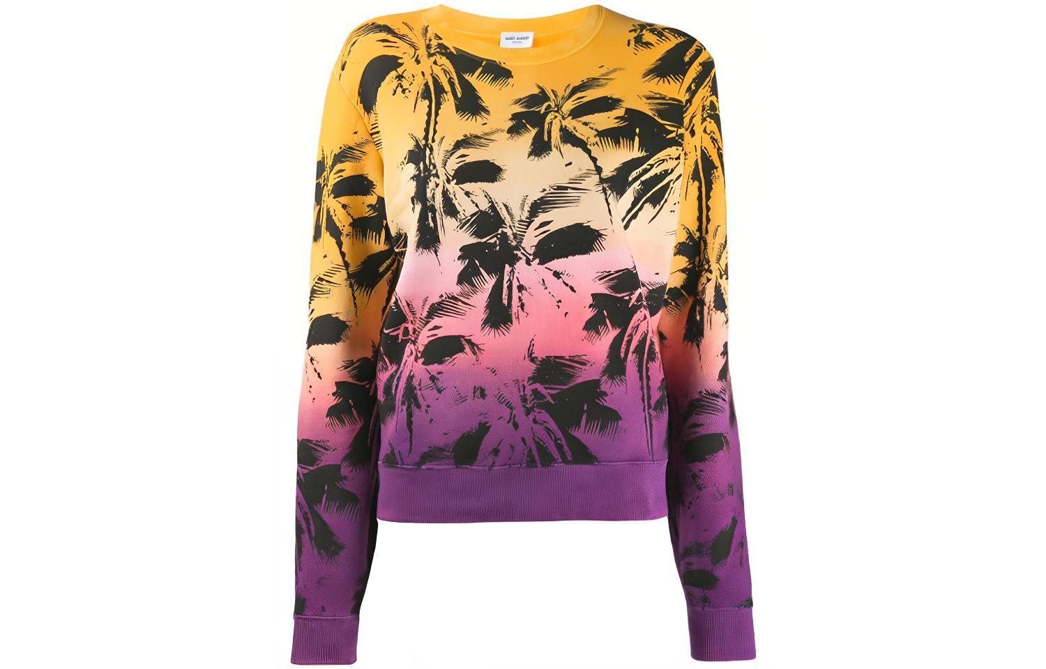 (Women) SAINT LAURENT Multicolor Palm Print Hoodie 601516YBNX27269