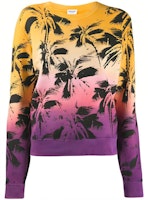 (Women) SAINT LAURENT Multicolor Palm Print Hoodie 601516YBNX27269 (Women) SAINT LAURENT Multicolor Palm Print Hoodie 601516YBNX27269