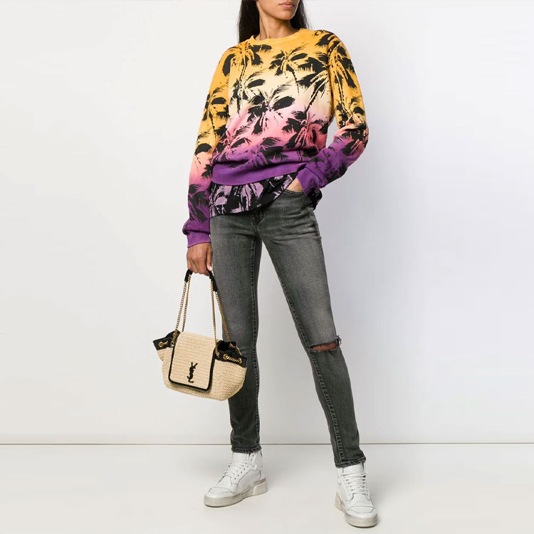 Purchase (Women) SAINT LAURENT Multicolor Palm Print Hoodie 601516YBNX27269