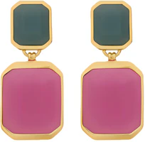 (Women) Saint Laurent Octagonal Pink Fashion Earrings for Women. 737929-Y1591-9856 (Women) Saint Laurent Octagonal Pink Fashion Earrings for Women. 737929-Y1591-9856