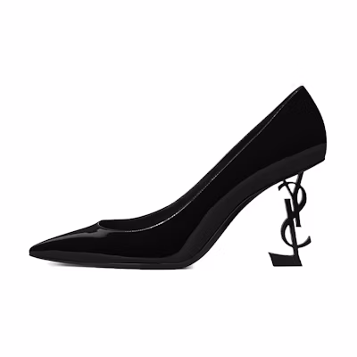 (W) Saint Laurent Opyum 85 'Black Peep-Toe High Heels'