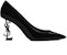 (W) Saint Laurent Opyum 85 'Kasut Tumit Tinggi Peep-Toe Hitam' 4841600NPVV1000