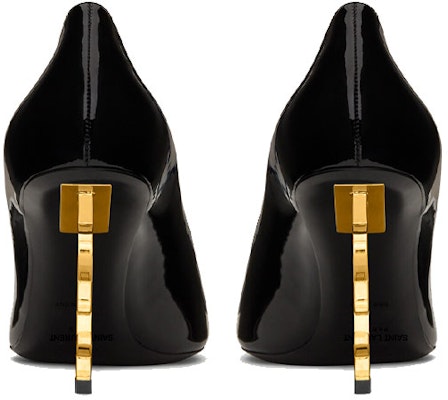 SAINT LAURENT 聖羅蘭 Opyum 黃金鞋跟 漆皮 時尚優雅高筒鞋 女裝 黑 Purchase SAINT LAURENT 聖羅蘭 Opyum 黃金鞋跟 漆皮 時尚優雅高筒鞋 女裝 黑