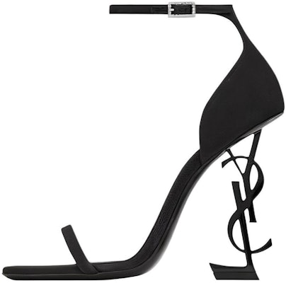 (Women) Saint Laurent Opyum 'Crystal Logo Buckle Black Satin Sandals' 762953AACSM1000 Buy (Women) Saint Laurent Opyum 'Crystal Logo Buckle Black Satin Sandals' 762953AACSM1000