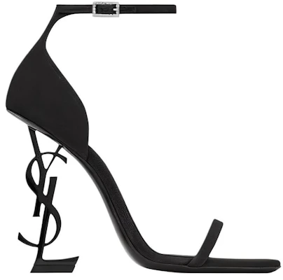 (W) Saint Laurent Opyum Sandali Satinati Nero con Logo Cristallo 762953AACSM1000 Order (W) Saint Laurent Opyum Sandali Satinati Nero con Logo Cristallo 762953AACSM1000