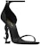 (W) Saint Laurent Opyum 'Logo Kristal Gesper Sandal Satin Hitam' 762953AACSM1000