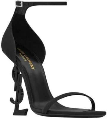 SAINT LAURENT Opyum 水晶搭扣 雙緞 一字帶涼鞋 11cm 女款 黑色 Shop SAINT LAURENT Opyum 水晶搭扣 雙緞 一字帶涼鞋 11cm 女款 黑色
