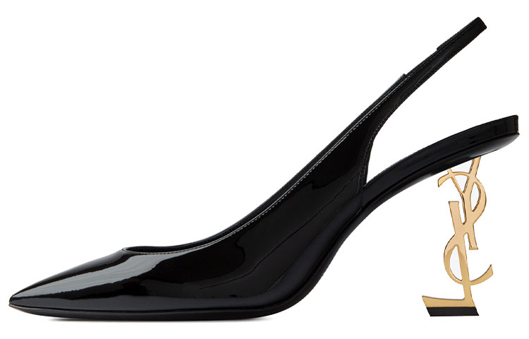 (Women) Saint Laurent Opyum 'Gold Heel Black Patent Leather' 6301080NPKK1000