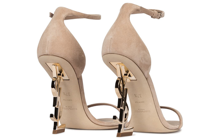 Shop (W) Saint Laurent Opyum 'Tacón Oro Claro Ante Rosa Nude' 5576790LIJJ2736
