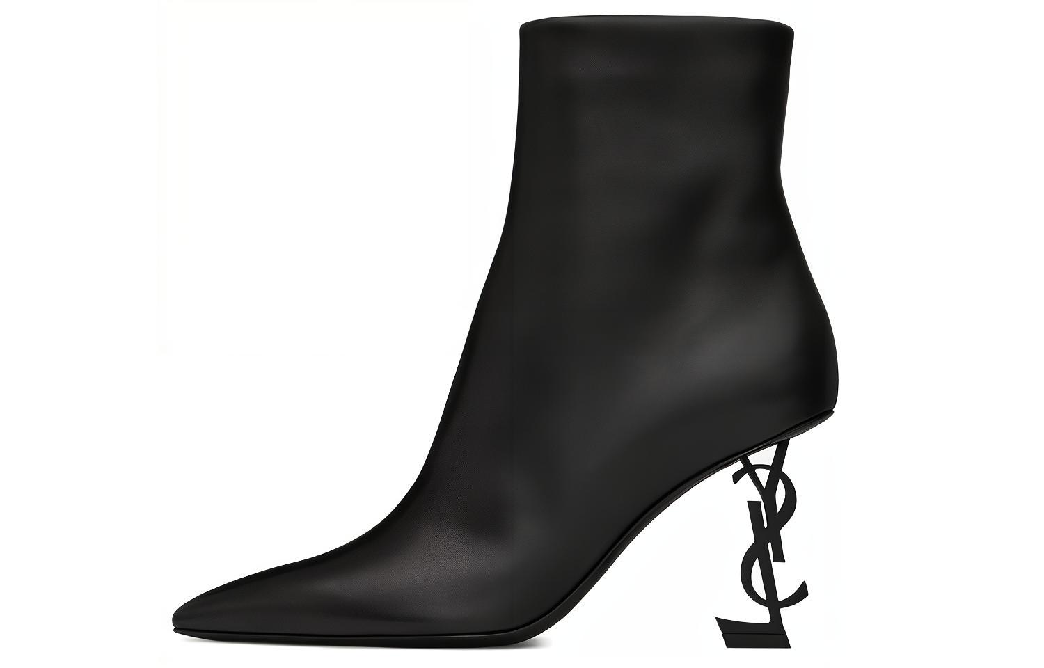 (Women) Saint Laurent Opyum Ankle Boot 8.5cm 'Black Leather Pointed Toe with Zipper' 5637540RRUU1000