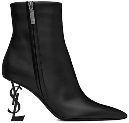 (W) Saint Laurent Opyum Boot Tumit 8.5cm 'Kulit Hitam Lancip dengan Resleting' 5637540RRUU1000 Order (W) Saint Laurent Opyum Boot Tumit 8.5cm 'Kulit Hitam Lancip dengan Resleting' 5637540RRUU1000