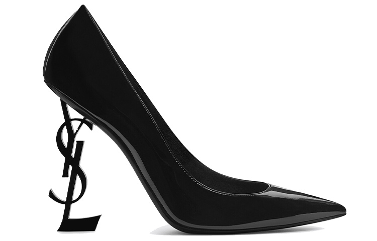 Order (W) Saint Laurent Opyum 'Black Patent' Sepatu Hak Tinggi Kulit Hitam 472011D6CVV1000