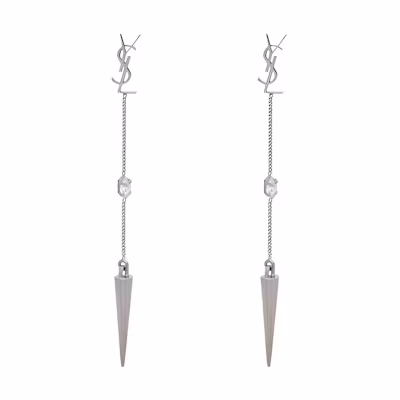 (Women) Saint Laurent Opyum Rhinestone Spiked Earrings Women’s Silver. 710726Y15268162