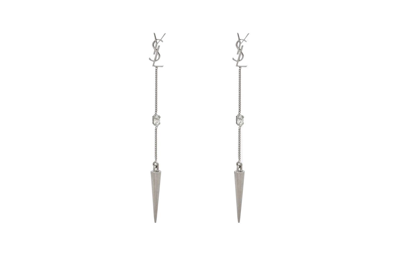 Order (Women) Saint Laurent Opyum Rhinestone Spiked Earrings Women’s Silver. 710726Y15268162
