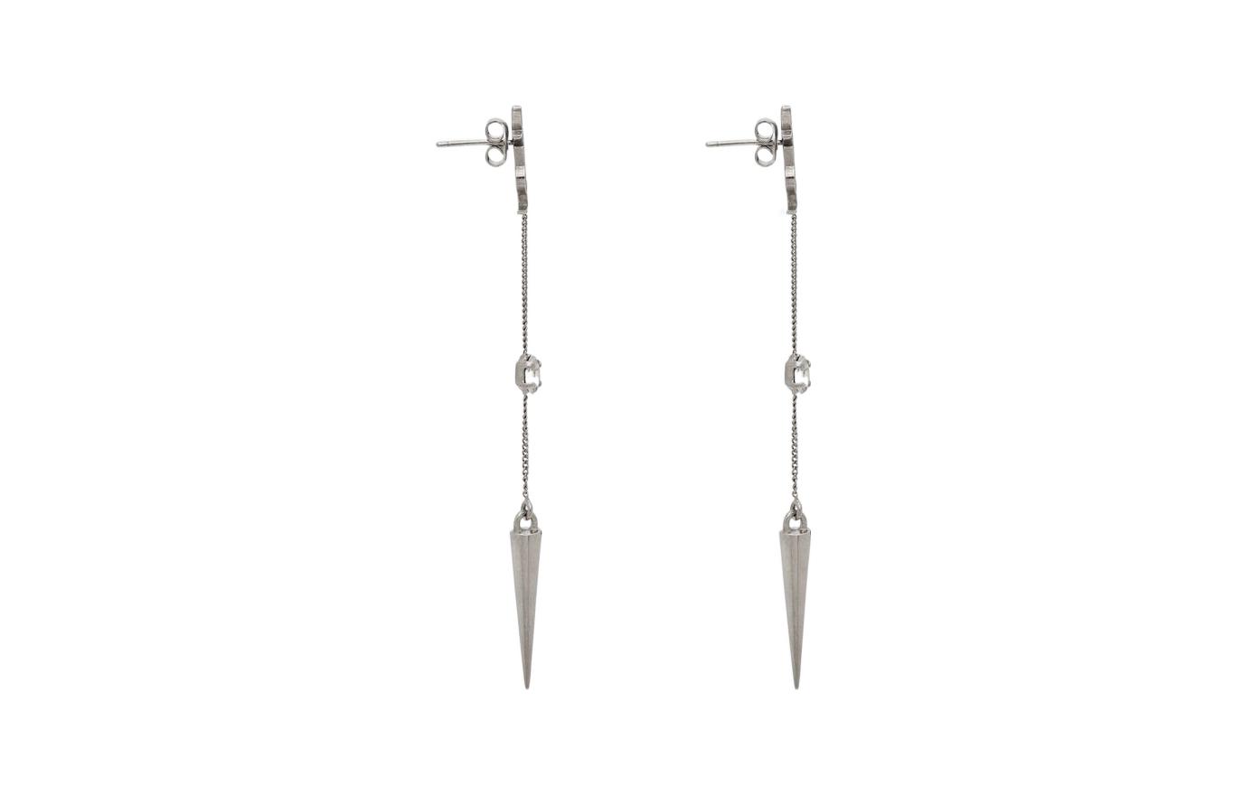 Shop (Women) Saint Laurent Opyum Rhinestone Spiked Earrings Women’s Silver. 710726Y15268162