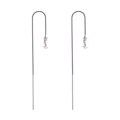 (Women) Saint Laurent Opyum Silver Drop Earrings for Women 635450Y15008126