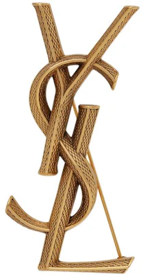 (W) SAINT LAURENT Broche Opyum Patrón Serpiente Logo Latón Dorado Mujer. 700582Y15008204 Order (W) SAINT LAURENT Broche Opyum Patrón Serpiente Logo Latón Dorado Mujer. 700582Y15008204