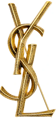 (W) SAINT LAURENT Broche Opyum Patrón Serpiente Logo Latón Dorado Mujer. 700582Y15008204 Purchase (W) SAINT LAURENT Broche Opyum Patrón Serpiente Logo Latón Dorado Mujer. 700582Y15008204