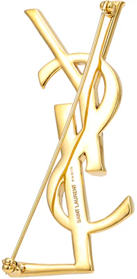 (W) SAINT LAURENT Broche Opyum Patrón Serpiente Logo Latón Dorado Mujer. 700582Y15008204 Details for (W) SAINT LAURENT Broche Opyum Patrón Serpiente Logo Latón Dorado Mujer. 700582Y15008204