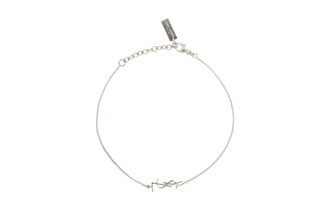(Women) SAINT LAURENT Original Elegant  Brass Bracelet in Silver. 635533-Y1500-8126