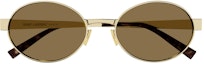 Lookbook (W) SAINT LAURENT 橢圓Logo金色太陽眼鏡 女款 26225869