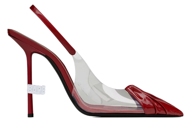 Order (W) Saint Laurent Paris Kasut Tumit Tinggi 'Merah Patent' 6970111F40D8375