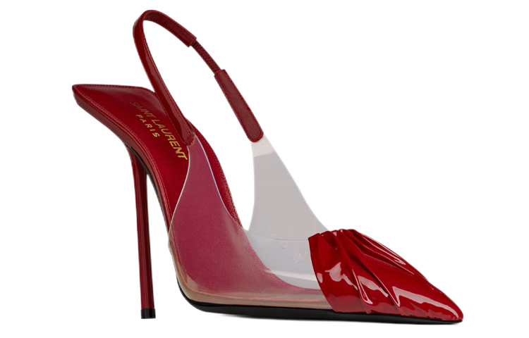 Lookbook (W) Saint Laurent Paris Kasut Tumit Tinggi 'Merah Patent' 6970111F40D8375