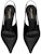 (W) Saint Laurent Paris Tumit Tinggi Runcing Kulit Hitam 755208AAAZY1000