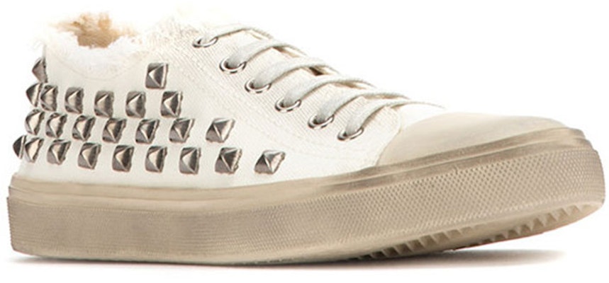 (W) Saint Laurent Paris Putih 'Rivets Low-Top Kasut Fesyen Sneaker' 582309GUZ2X7079 Shop (W) Saint Laurent Paris Putih 'Rivets Low-Top Kasut Fesyen Sneaker' 582309GUZ2X7079